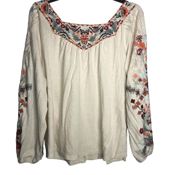 Soft Surroundings Tops - Soft Surroundings Boho Plus Size 2X blouse Embroidery Boxy Relaxed